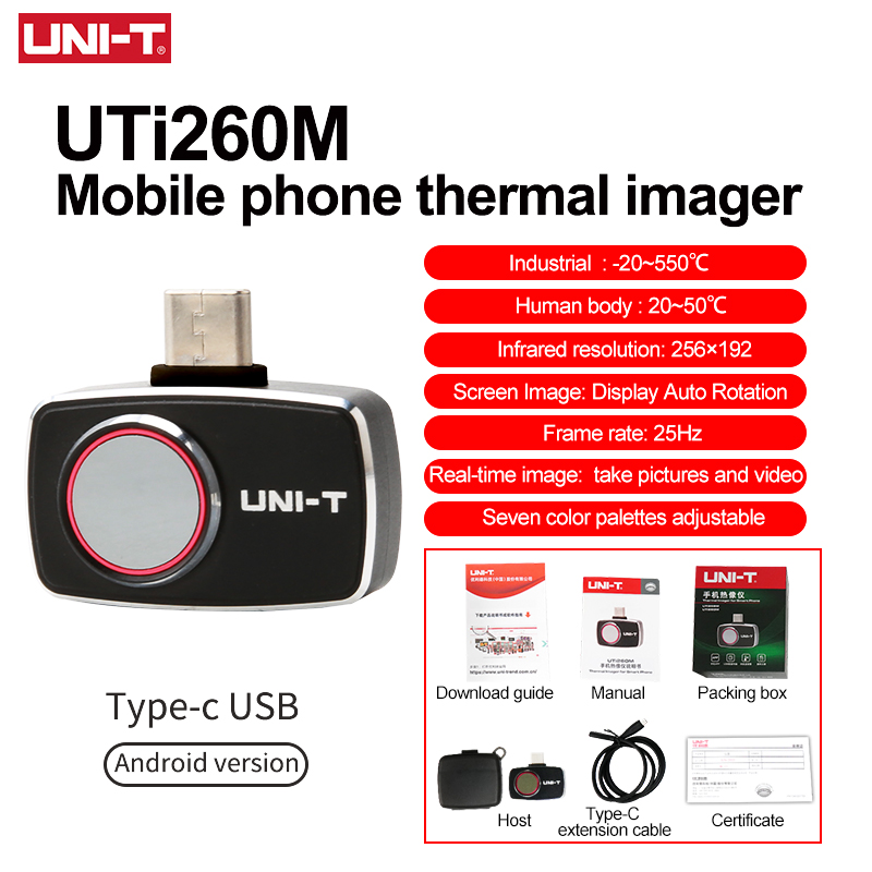 Thermal Imaging Camera 256X192 - Cámara Termográfica UNI-T para Teléfono Móvil